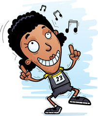 Cartoon Black Track Athlete Dancing