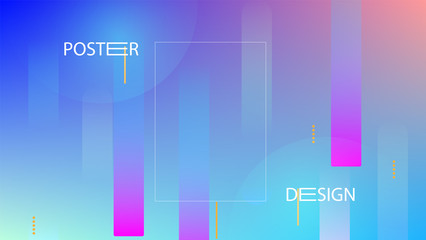 Colorful Background with Simple Fluid Shapes. Holographic Colour Gradient. 