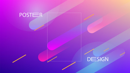 Colorful Background with Simple Fluid Shapes. Holographic Colour Gradient. 