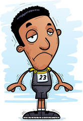 Sad Cartoon Black Track Athlete