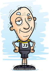 Confident Cartoon Senior Track Athlete