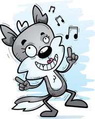 Cartoon Female Wolf Dancing