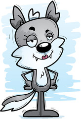 Confident Cartoon Female Wolf