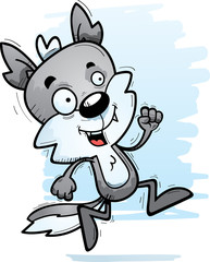 Cartoon Male Wolf Running