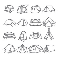  Line illustration of camping tent of design 