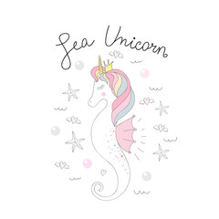 Sea unicorn  print