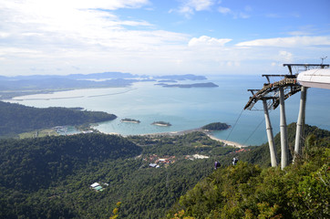Fototapeta na wymiar View from Langkawi Mountain Cable Car Platform Malaysia