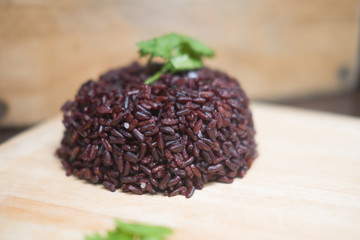 Cooked purple rice berry