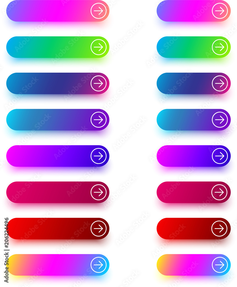 Poster next icon templates with arrow isolated on white.