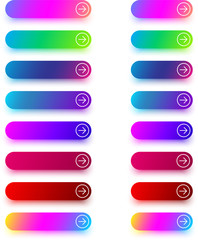 Next icon templates with arrow isolated on white.