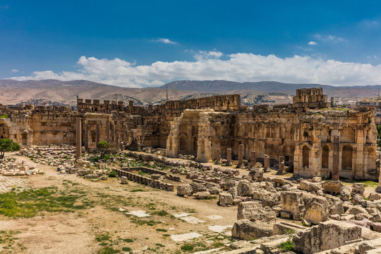 Temple of Jupiter romans ruins of  Baalbek in Beeka valley Lebanon Middle east