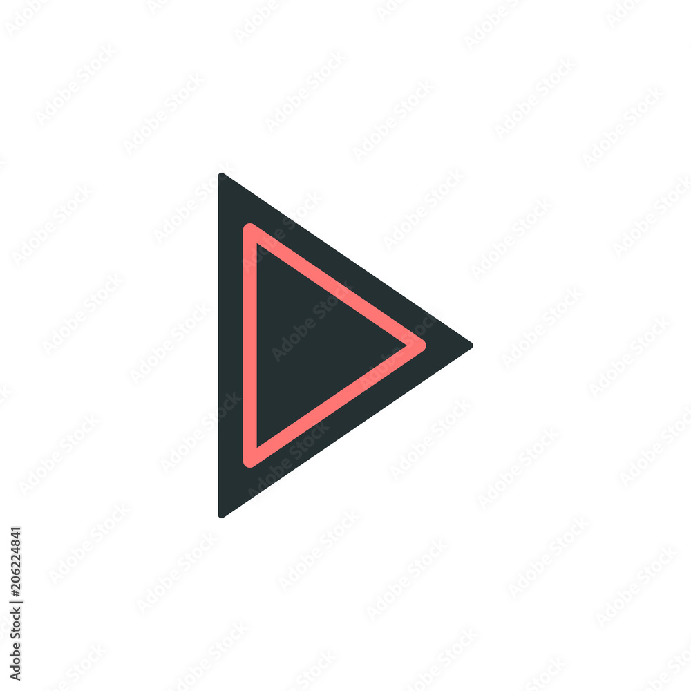 Poster arrow play icon. element of web icon with one color for mobile concept and web apps. isolated arrow 