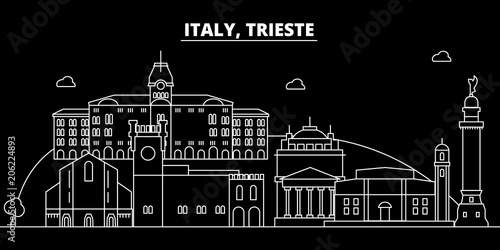 Trieste Silhouette Skyline Italy Trieste Vector City Italian