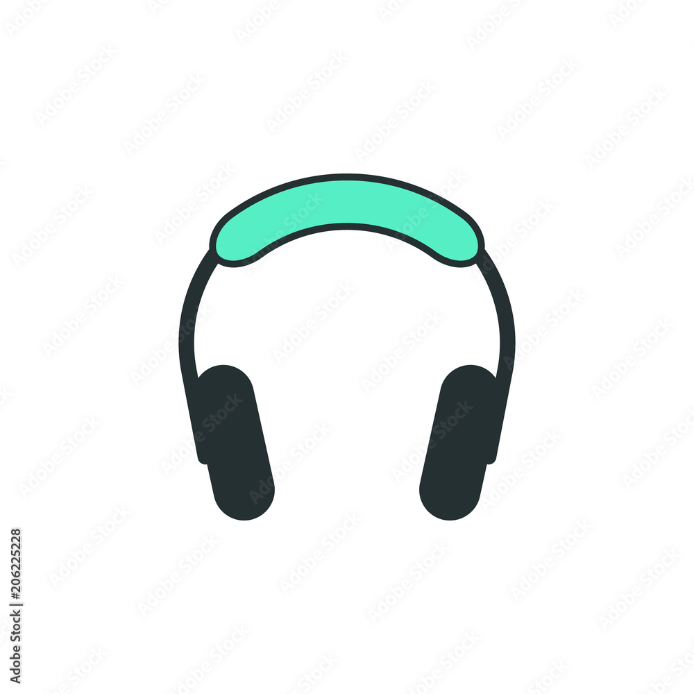 Poster headphones icon. element of web icon with one color for mobile concept and web apps. isolated headph
