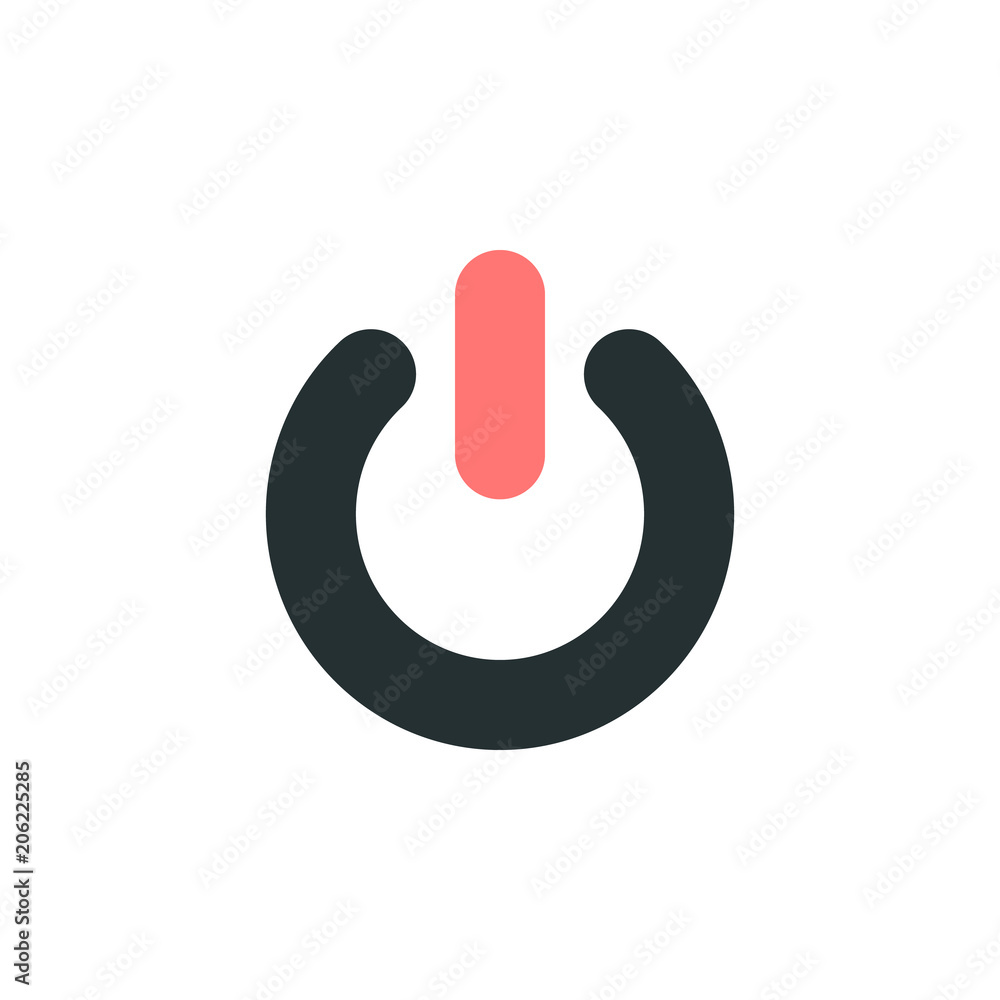 Aufkleber power button icon. element of web icon with one color for mobile concept and web apps. isolated powe