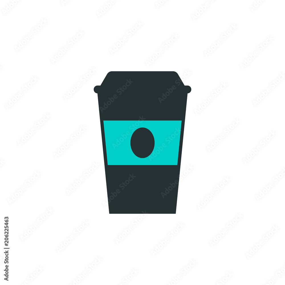 Poster a cup of coffee icon. element of web icon with one color for mobile concept and web apps. isolated a