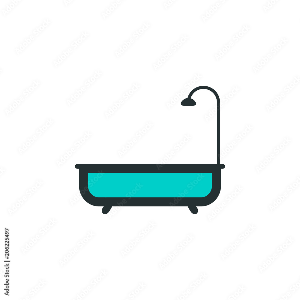Aufkleber bath icon. element of web icon with one color for mobile concept and web apps. isolated bath icon ca
