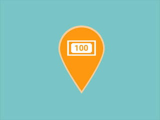 ATM or bank place on map. Pin icon vector. Location sign