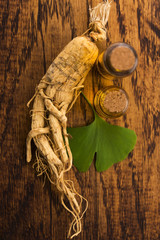 Extract of ginseng root and ginkgo biloba leaves