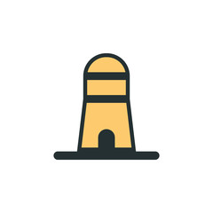 lighthouse icon. Element of web icon with one color for mobile concept and web apps. Isolated lighthouse icon can be used for web and mobile