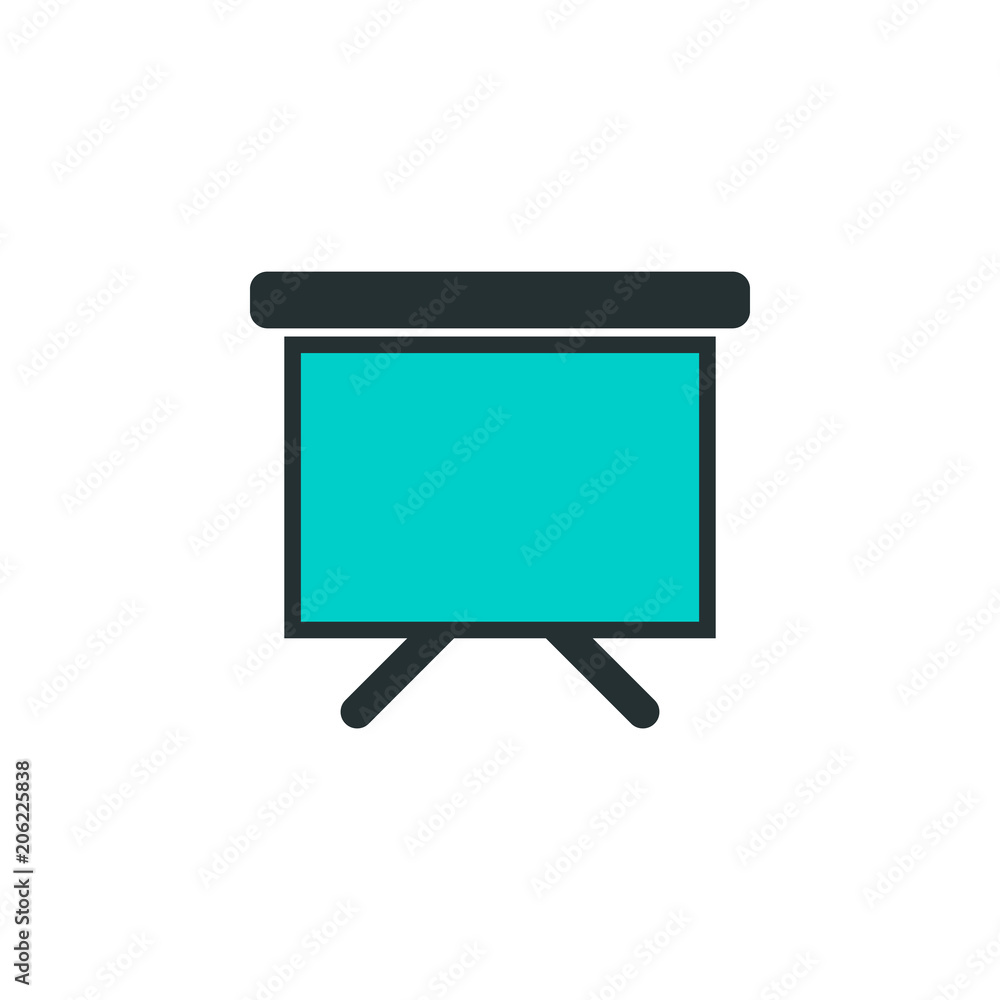Aufkleber screen for presentation icon. element of web icon with one color for mobile concept and web apps. is