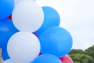 white blue and red balloons