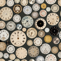 Antique Watch Faces Repeating Background