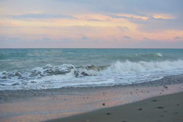 fantastic sunset on the sea