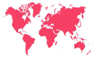 Fototapeta na wymiar MAP WORLD WITH POLKA DOTS