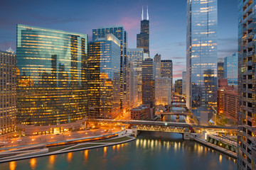 Obrazy na Szkle  Chicago, Illinois, USA Pejzaż miejski