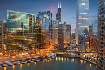 Fotobehang Chicago, Illinois, USA Cityscape © SeanPavonePhoto