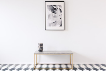 Minimalist white apartment for artist