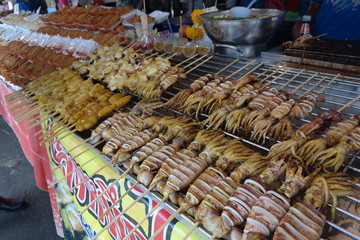 stand street food brochette Thaïlande