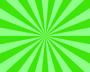 Flat Green Sunburst rays sunbeam background vector