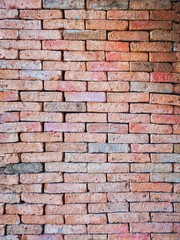Red wall brick background 