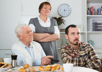 Grandfather teaches grandson