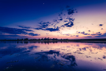 beautiful sunset on the lake - Mantua Italy