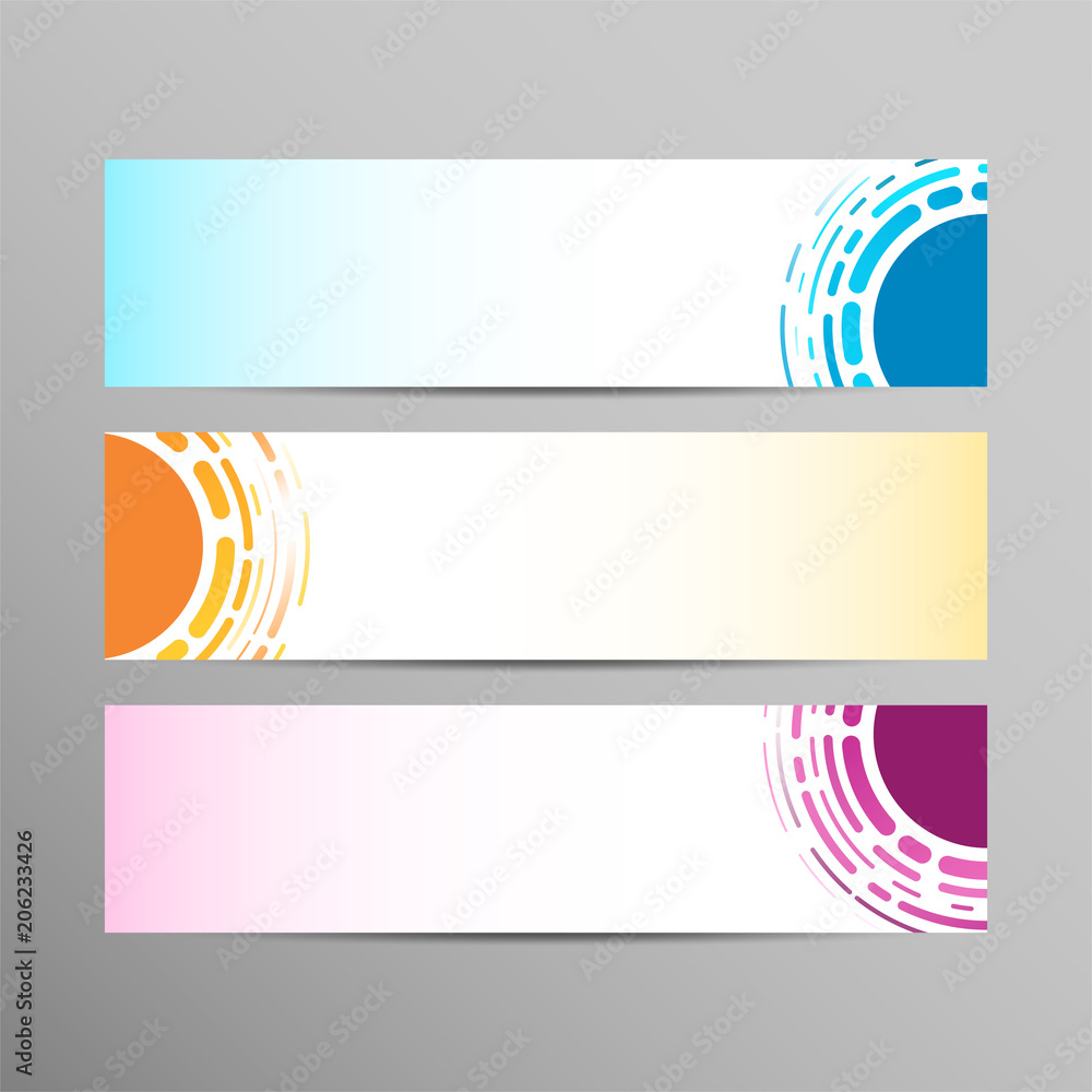 Wall mural abstract modern web banner or header template design. circle elements. vector background.
