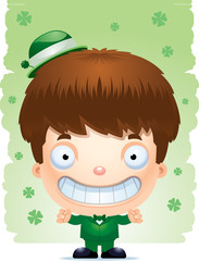 Smiling Cartoon Boy Leprechaun