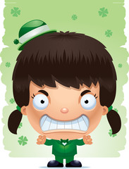 Angry Cartoon Girl Leprechaun