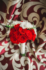 Wonderful luxury wedding bouquet of different flowers