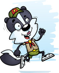 Cartoon Female Skunk Scout Running