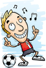 Cartoon Soccer Player Dancing