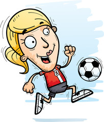 Cartoon Soccer Player Dribbling