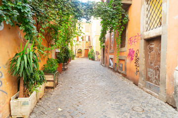 street in Trastevere, Rome, Italy