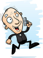 Cartoon Senior Spy Running