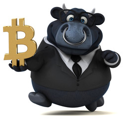Naklejka premium Fun bull - 3D Illustration