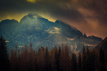 Obraz premium The Tatra Mountains, Tatras or Tatra is a mountain range that forms a natural border between Slovakia and Poland.