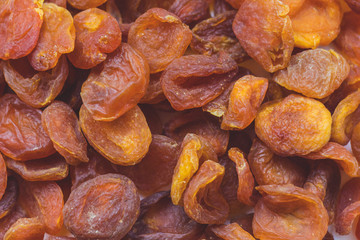 orange dried apricots close up