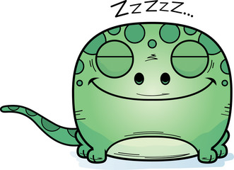 Cartoon Gecko Napping